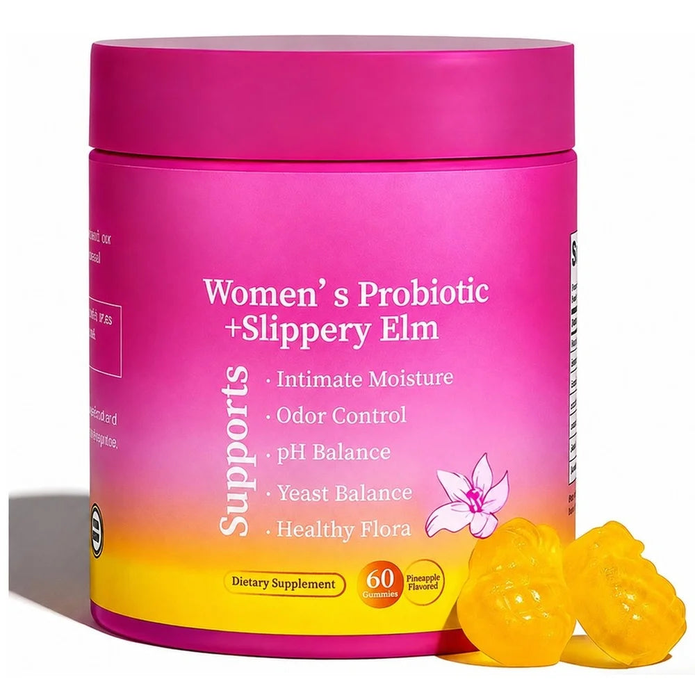 Women'S Probiotic + Slippery Elm Gummies with PH Balance Support Odor Control and Healthy Flora Support 60 Gummies
