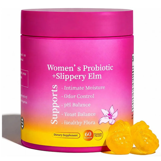 Women'S Probiotic + Slippery Elm Gummies with PH Balance Support Odor Control and Healthy Flora Support 60 Gummies