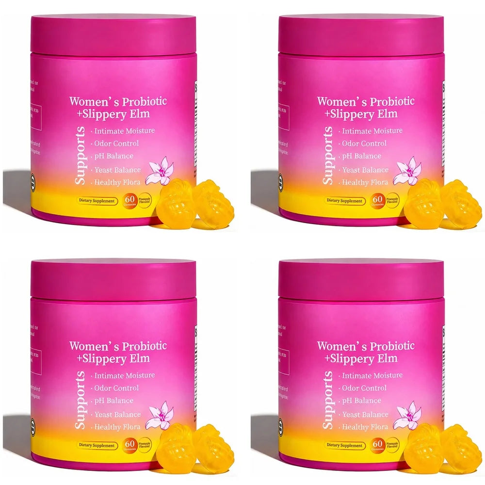 Women'S Probiotic + Slippery Elm Gummies with PH Balance Support Odor Control and Healthy Flora Support 60 Gummies