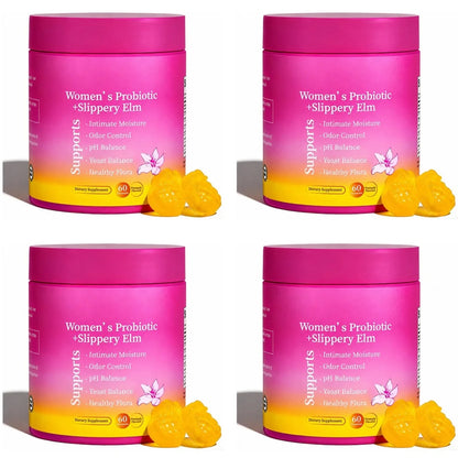 Women'S Probiotic + Slippery Elm Gummies with PH Balance Support Odor Control and Healthy Flora Support 60 Gummies